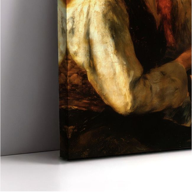 Old smoker, Iakovidis G, Canvas Print