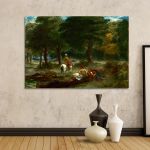 Canvas print Greek cavalry warriors resting, Eugene Delacroix