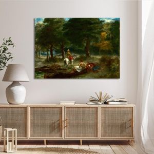 Canvas print Greek cavalry warriors resting, Eugene Delacroix 2