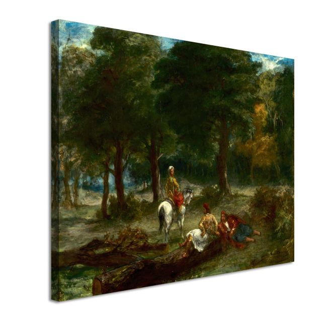 Canvas print Greek cavalry warriors resting, Eugene Delacroix