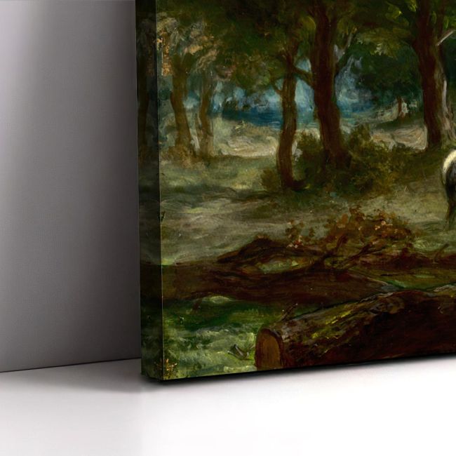 Canvas print Greek cavalry warriors resting, Eugene Delacroix