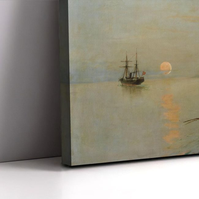 Canvas print Boats and anchored ships, Volanakis