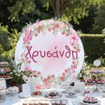 Ξύλινη πινακίδα candy bar, Βουκαμβίλιες και λεμόνια