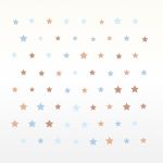 Brown & blue self-adhesive stars for kids, minimalist wall decor.