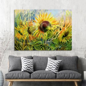 Πίνακας σε καμβά Ηλιοτρόπια, Sunflower field