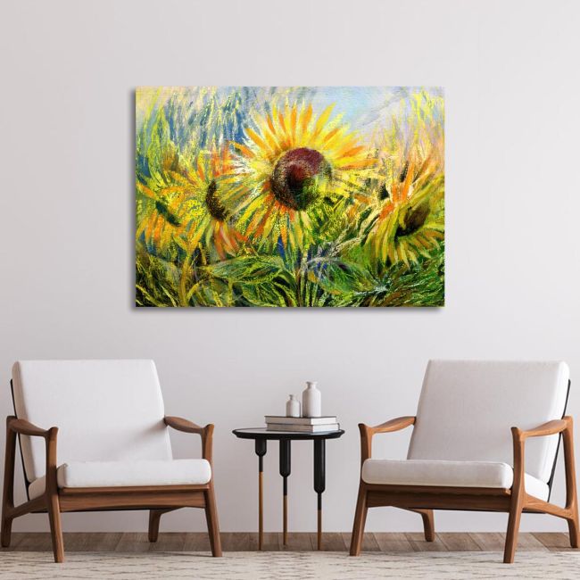 Πίνακας σε καμβά Ηλιοτρόπια, Sunflower field