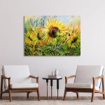 Πίνακας σε καμβά Ηλιοτρόπια, Sunflower field