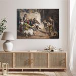 Canvas print Sword fighting, Unknown