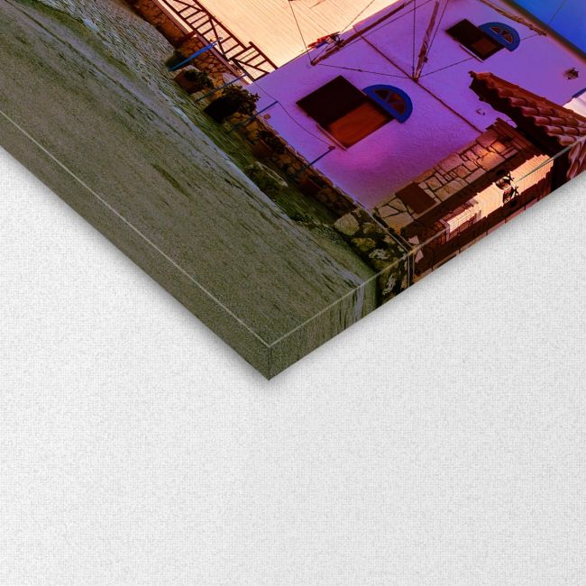 Canvas print Traditional windmill against sunrise, Zakynthos,3 panels