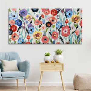 Πίνακας σε καμβά Flowers in many colours III, πανοραμικός