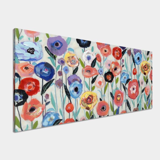 Canvas print Flowers in many colours III, panoramic