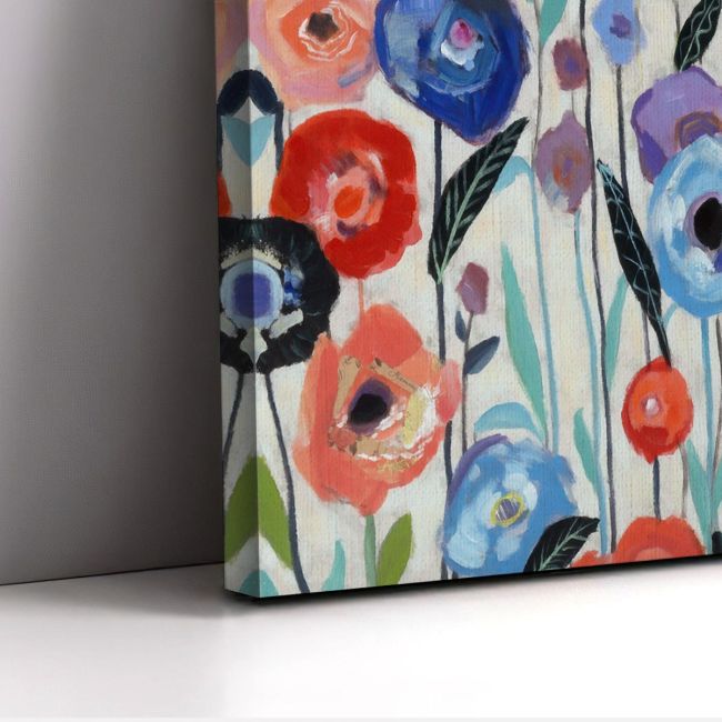 Canvas print Flowers in many colours III, panoramic