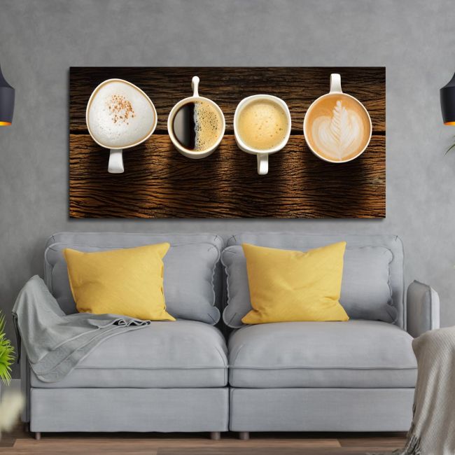 Canvas print Coffees on board