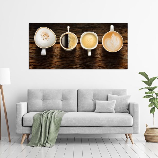 Canvas print Coffees on board