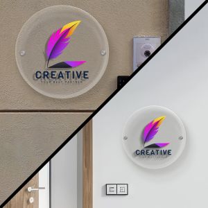 Πινακίδα διάφανο plexiglass, έγχρωμη εκτύπωση κυκλική