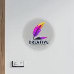 Entrance Sign, plexiglass transparent color print, round