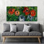 Canvas print Anémones, Monet C, reproduction