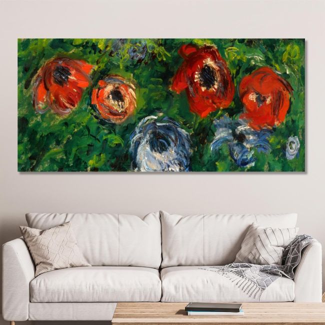 Canvas print Anémones, Monet C, reproduction