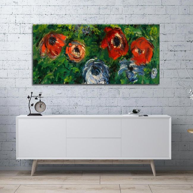 Canvas print Anémones, Monet C, reproduction