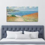 Canvas print Path in the wheat fields, Monet C, reproduction