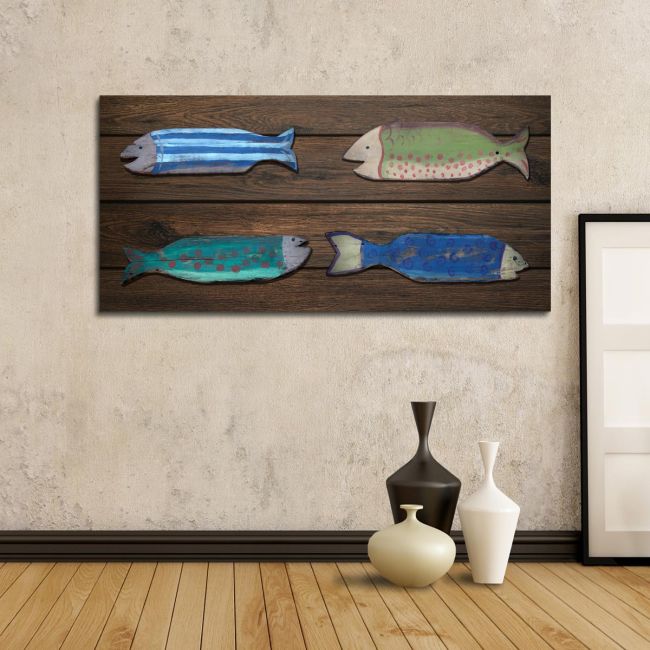 Canvas print Wooden fish