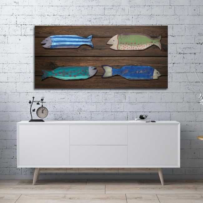 Canvas print Wooden fish