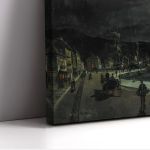 Canvas print Volos's harbour by night, Volanakis, reproduction