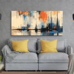 Πίνακας ζωγραφικής Blue, black, orange