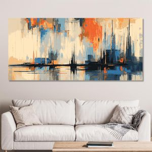 Canvas print Blue, black, orange 2