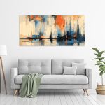 Canvas print Blue, black, orange