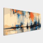 Canvas print Blue, black, orange