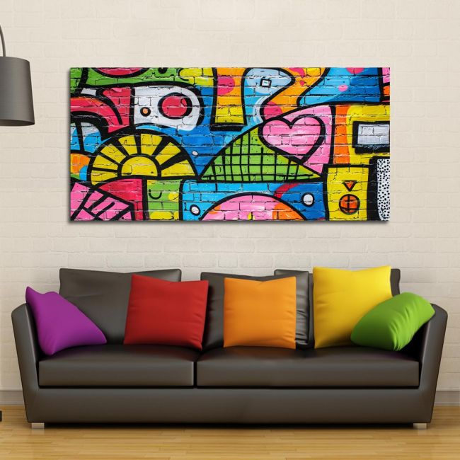 Πίνακας ζωγραφικής Abstract graffiti wall I