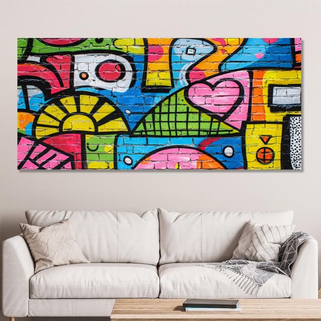 Πίνακας ζωγραφικής Abstract graffiti wall I