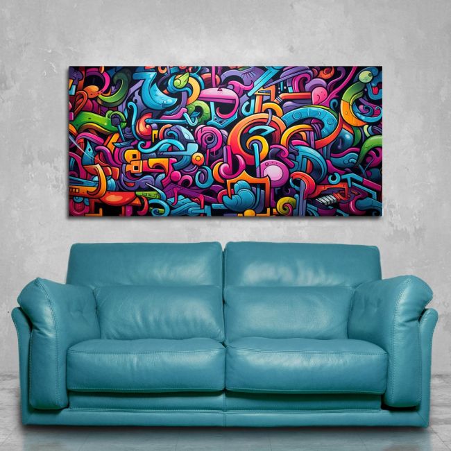 Πίνακας ζωγραφικής Abstract graffiti wall