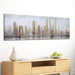 Canvas print Golden winter cityscape