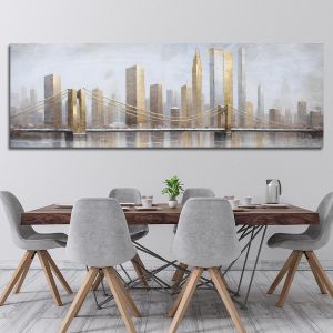 Canvas print Golden winter cityscape 2