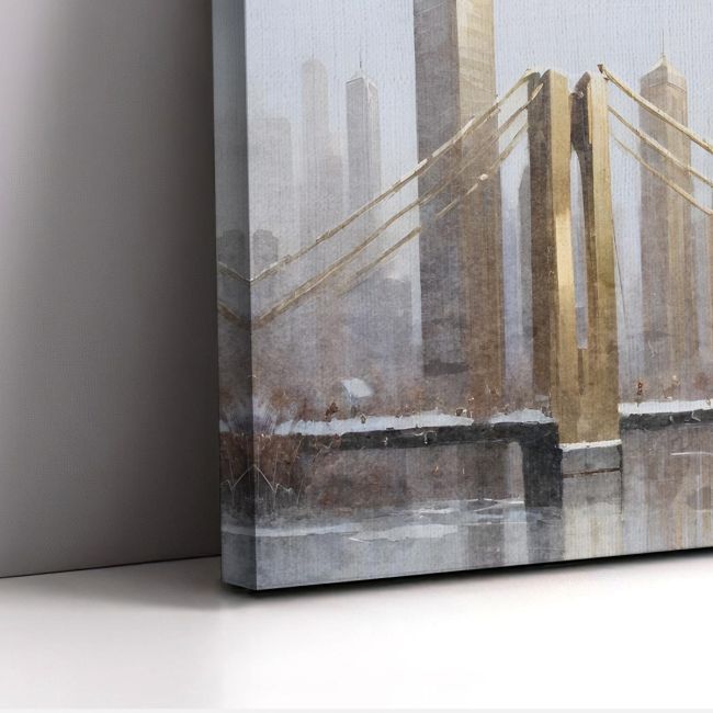 Canvas print Golden winter cityscape