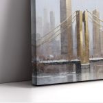 Canvas print Golden winter cityscape