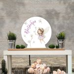 Wooden candy bar sign, Romantic fairy Fairy with flower