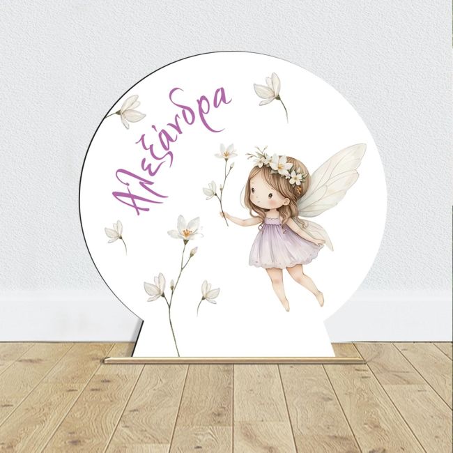 Wooden candy bar sign, Romantic fairy Fairy with flower