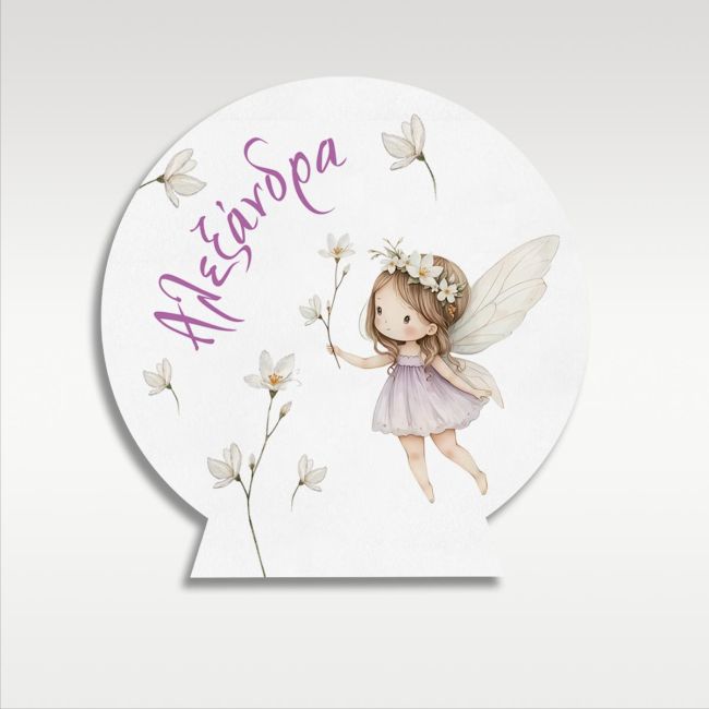 Wooden candy bar sign, Romantic fairy Fairy with flower