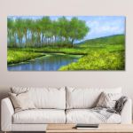 Canvas print Green landscape with river