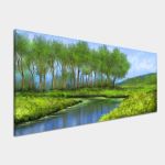 Canvas print Green landscape with river