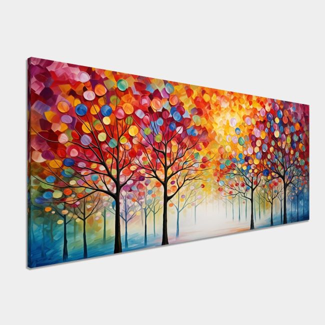 Πίνακας ζωγραφικής Impasto colorful trees