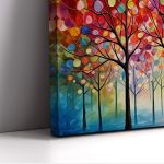 Canvas print Impasto colorful trees