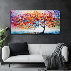 Πίνακας ζωγραφικής Impasto colorful tree