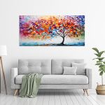 Canvas print Impasto colorful tree