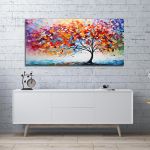 Πίνακας ζωγραφικής Impasto colorful tree