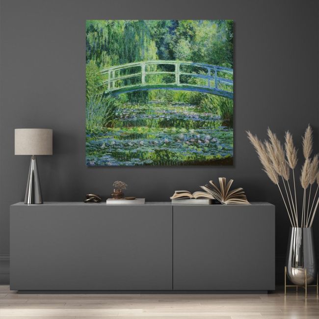 Πίνακας ζωγραφικής Water lilies and Japanese bridge, Monet