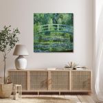 Canvas print Water lilies and Japanese bridge, Monet